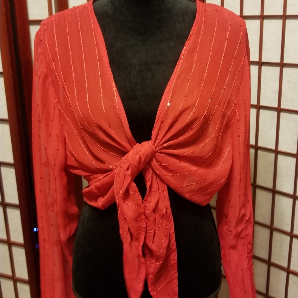 Sheer blouse cover-B152